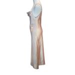 Slip Dress Long High Slit Drapery Neck Beige Ankle SZ SM Y2K Romantic Boho Chic Photo 8