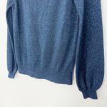 Boden Baltic Mabel Metallic Blue Sweater Size 4 Billowy Bishop Sleeves Photo 4