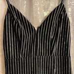 Windsor  black velvet and gold glitter pinstripe pencil dress, size S Photo 2
