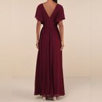 Lulus ‎ Convincing Grace NWT size Small Burgundy Flutter Sleeve Wrap Maxi Dress Photo 1