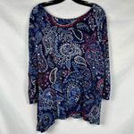 Sharagano  Paisley Floral Blouse XL Photo 1