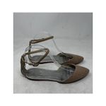 Brian Atwood Sandal Ankle Strap Flats 8 38.5 Leather Pointed Toe Shoes Cutout Photo 6