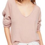 Free People  Forever Cashmere V-Neck Sweater size S in Pink Photo 0