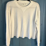 Hollister  Ivory Waffle Knit Boxy Long Sleeve Shirt | Size Small Photo 0