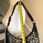 Coach Vintage  Black Jacquard Signature C Top Zipper Hobo Shoulder Bag w Buckle Photo 2