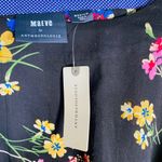 Anthropologie NEW Maeve Boatneck Puff Long Sleeve Floral Print Blouse Black Med Photo 7