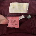 ZARA  Basics Ankle Zip Skinny Jeans 10 Maroon Red Jeggings Pockets Mid Rise Photo 4