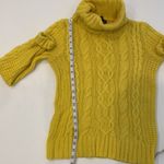 LRL Lauren Jeans Co. Bright Yellow Chunky Cable Knit Turtleneck Sweater Sz Sm Photo 9