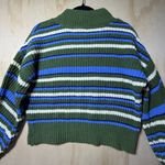 Freshman 1996 Striped Knit Sweater Green Blue White Mock Neck Cropped M Size M Photo 6