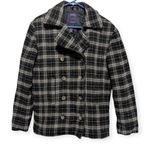American Eagle  Plaid Wool Blend Peacoat Jacket Small Preppy Winter Timeless Photo 6