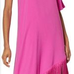 Trina Turk Trina‎ Turk Gull Dress Hot Pink One Shoulder Fringe Hem cocktail party glam Photo 0