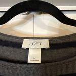 Loft grey black striped merino wool sweater dress M Photo 3