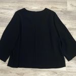 Chico's Chico’s Black Long Open Flare Sleeves 1/2 Zip Back Silky Blouse Size 12/14 Photo 6