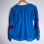 Maeve Anthropologie‎  XS Runaway Embroidered Top Boho Peasant Blue CP Photo 1