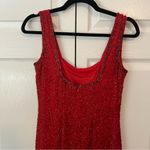 Oleg Cassini Vintage Black Tie  Red Silk Beaded Cocktail Dress Size 4 Photo 6