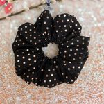 JUMBO Scrunchie Black And Rose Gold Polka Dots Oversized Scrunchie Photo 0