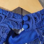 B Darlin  Royal Blue Lace‎ Mock Neck Sleeveless Fit Flare Dress Size S Photo 6