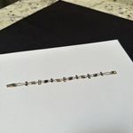 Women’s Dainty Gold Tone Purple Rhinestone Tennis Bracelet 7 3/4 Inch Silver Photo 1