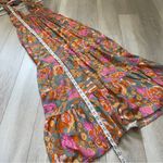 Floral Bohemian Dress retro halter tiered maxi Orange Gray (small) party summer Photo 6