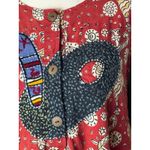 Market Place Dress Women Medium Red Batik‎ Cotton Abstract Embroidered Midi Boho Photo 7