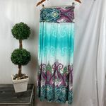 Venus Blue Paisley Print Long Maxi Skirt L Photo 1