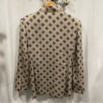 Anne Klein Vintage 80’s creamy tan silk geometric art deco blazer pockets Photo 8