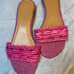 Banana Republic Women's Pink Woven Raffia Slide Sandals Photo 0