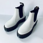 Dr. Martens 2976 Quad Platform Leather Chelsea Ankle Boots in White Photo 1