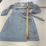 J.Crew Dress Womens Size 6 Blue White Striped Cotton Poplin Wrap Photo 9