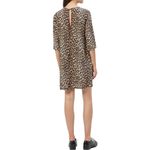 Equipment  Silk Aubrey Dress Shift Leopard Print size Large Crew Neck Pockets Photo 2