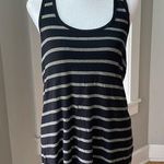 Mossimo Black and White Striped Loose Fit Racerback Tank Top Size Small Photo 0