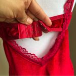 Y2K Red velvet lace babydoll dress with adjustable straps size L Size L Photo 5
