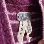 Free People  Kristina Plum Striped Cowl Neck Waffleknit Thermal Photo 3