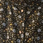 MELLODAY  Floral Quilted Jacket Black Blue Coat Button Up Feminine Womens Medium Photo 3