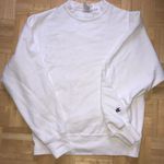 Champion Reverse Weave White Crew Neck Sweatshirt Photo 0