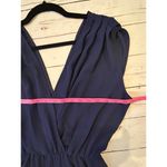 Everly  Navy Romper Medium Open Front Back Design Classic Preppy Nautical Photo 5
