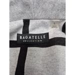 Bagatelle Collection Open Long Coatigan Gray/Black Windowpane Plaid Sz L Photo 4