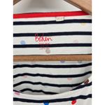 Boden Striped Long Sleeve Shirt Rainbow Polka Dot Cotton Boat Neck Women US 8 White Photo 2