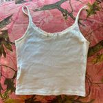 Brandy Melville white lace trim eyelet pointelle bow camisole tank top Photo 6