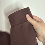 ZARA Athleisure Chocolate Brown Cobination Turtleneck shirttail Sweatshirt Sz L Photo 4