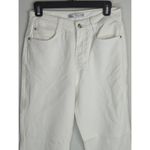 ZARA White Mom Jeans Women's Size 4 Cotton High Waist Preppy Tapered Raw Hem Photo 1