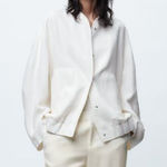 ZARA  OVERSIZED LINEN BOMBER Photo 0