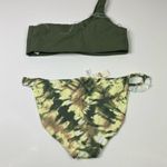 Aerie | Hunter Green Tie Dye One Shoulder Top Ruffle Bottoms Bikini Set NWT L Photo 2
