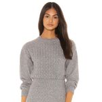 Heartloom Asher Gray Cable Knit Cropped Sweater Photo 26