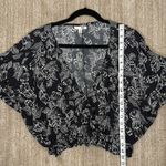 Amuse Society  Longsleeve Cropped Deep V-Neck Beach Summer Floral Women Top Small Photo 3