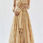 Anthropologie NWT Erika Pena Selma in Sand Convertible Belted Maxi Dress M/L Photo 0