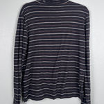 Madewell Women's Striped Turtle Neck Tee Shirt Sz L Gray Size L Photo 0