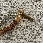 Casual Corner Gold and Blues Wooden Beaded Double Strand Necklace Photo 6