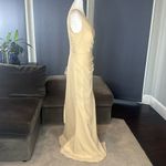 Long Chiffon One Shoulder Formal Bridesmaid Dress Leg Slit Corset Back Size 12 Photo 3