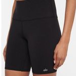 Alo Yoga 7" Black High Rise Biker Shorts S Photo 0